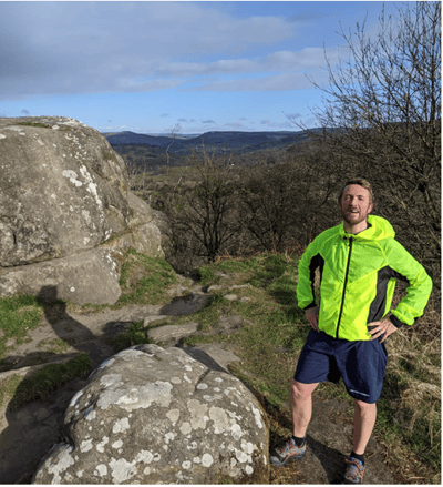 Customer Relationship Manager, Chris Walsh at Froggatt Edge (also in the Peak District!)