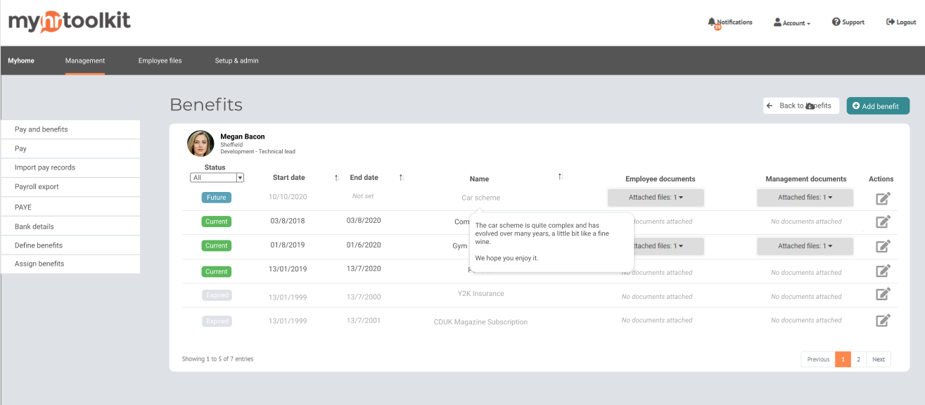 Myhrtoolkit pay and benefits software