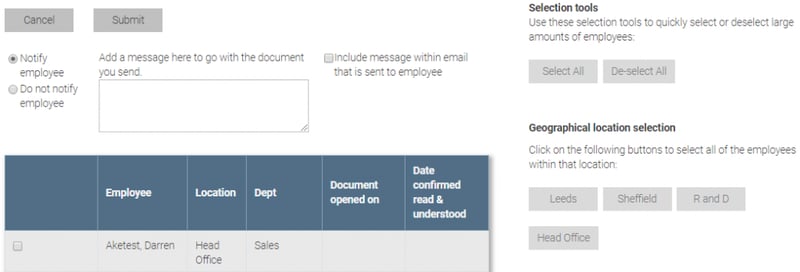 Distributing documents on myhrtoolkit