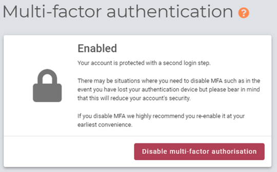 Multi-factor authentication status on myhrtoolkit