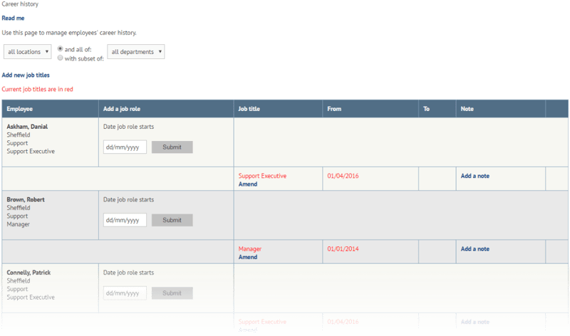 Adding career history to myhrtoolkit