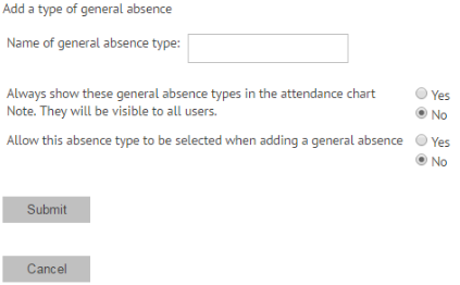 myhrtoolkit add a type of general absence