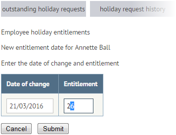 Add a holiday entitlement