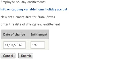 Setting employee holiday entitlements