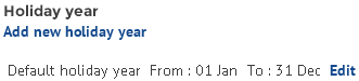 Set up a holiday year on myhrtoolkit