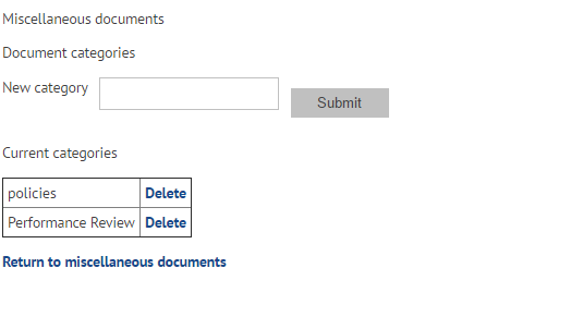 Create new miscellaneous document category