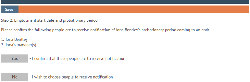 Receive an email when probationary period ends