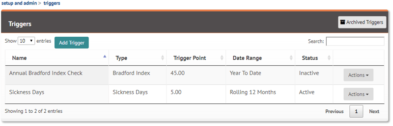 Sickness trigger points on myhrtoolkit