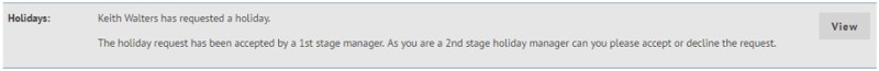 Holiday request for second stage manager