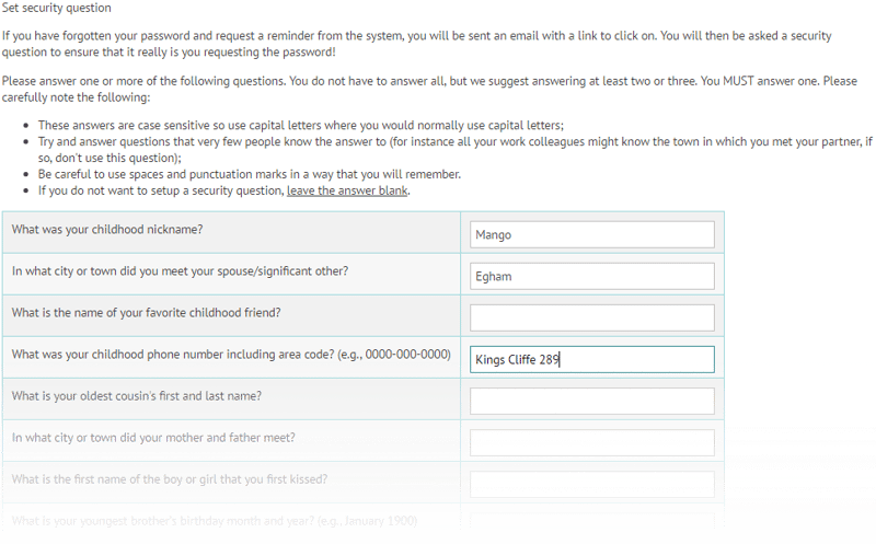 HR system security questions