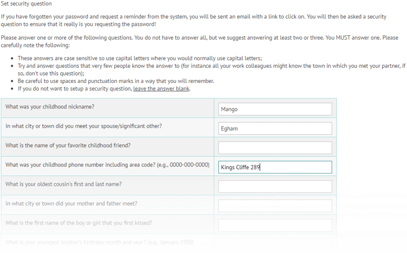 HR system security questions