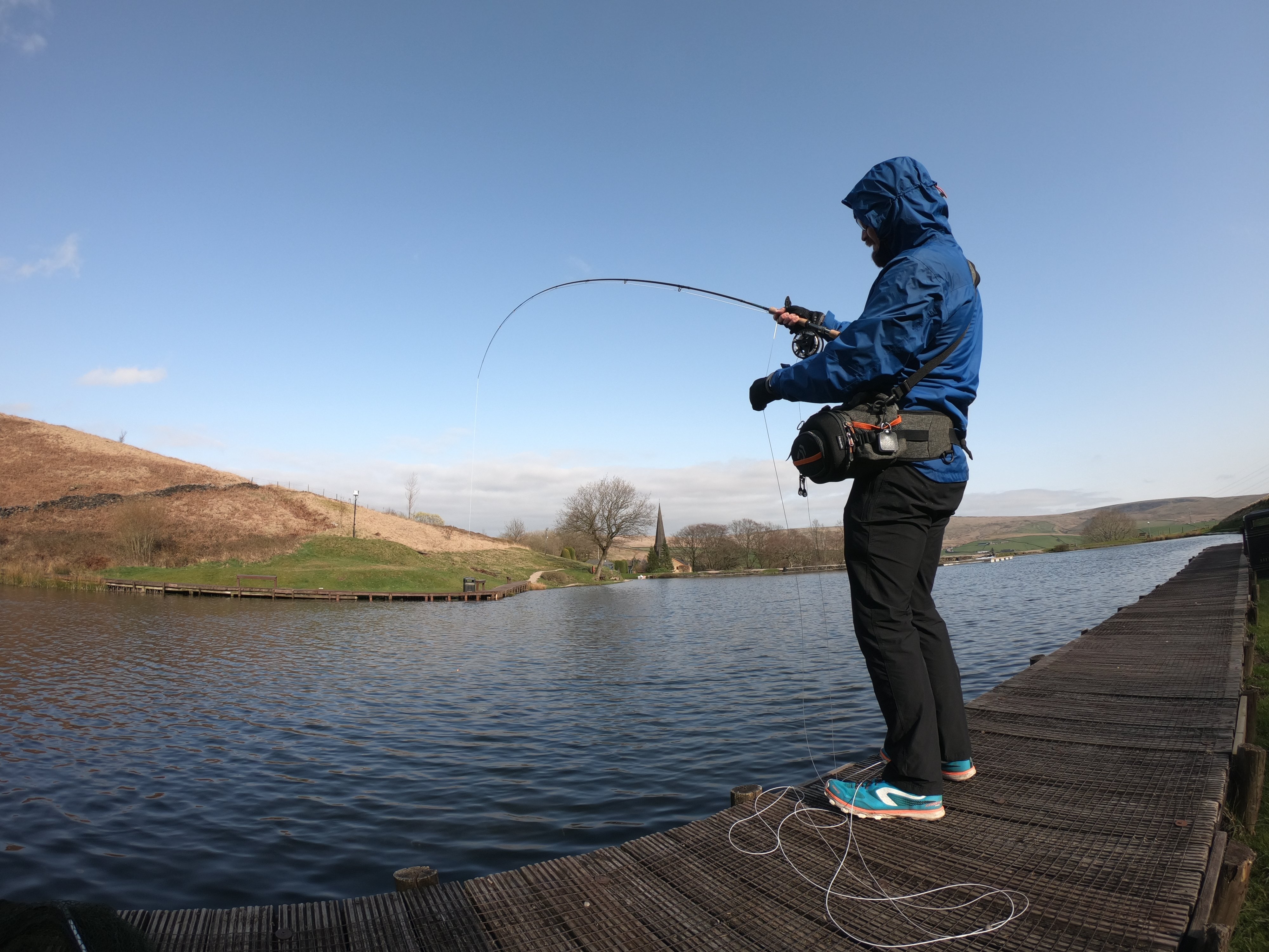 Sales and Support Team Leader, Simon Ross while out fishing at the Pennine Trout Fishery