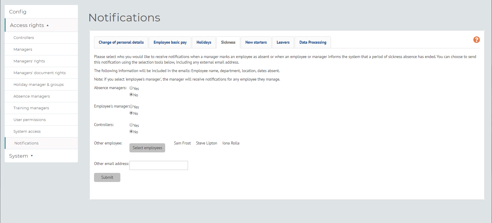 myhrtoolkit config notifications sickness tab